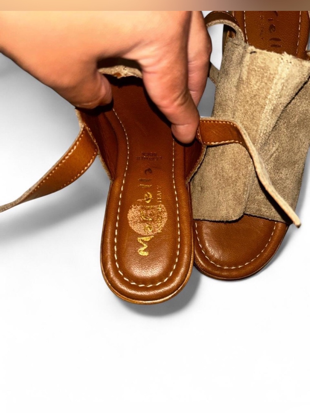 Women’s Suede Slide Sandals in Taupe - Picture 4 of 4